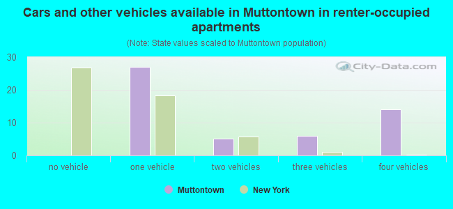 Cars and other vehicles available in Muttontown in renter-occupied apartments