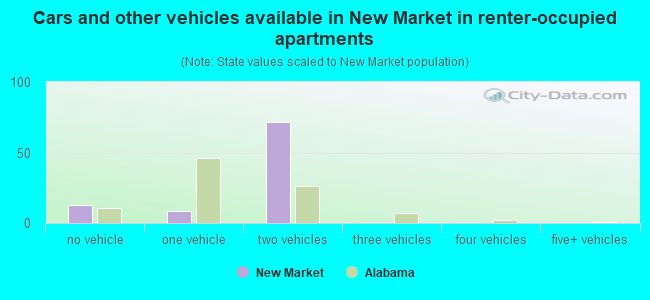 Cars and other vehicles available in New Market in renter-occupied apartments