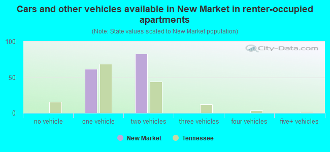 Cars and other vehicles available in New Market in renter-occupied apartments