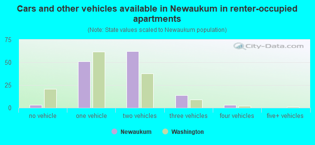 Cars and other vehicles available in Newaukum in renter-occupied apartments