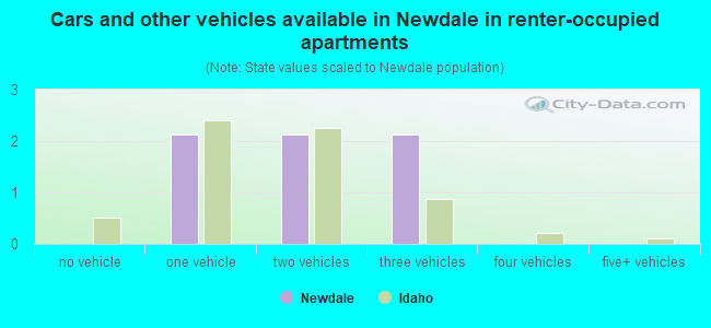 Cars and other vehicles available in Newdale in renter-occupied apartments