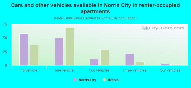 Cars and other vehicles available in Norris City in renter-occupied apartments