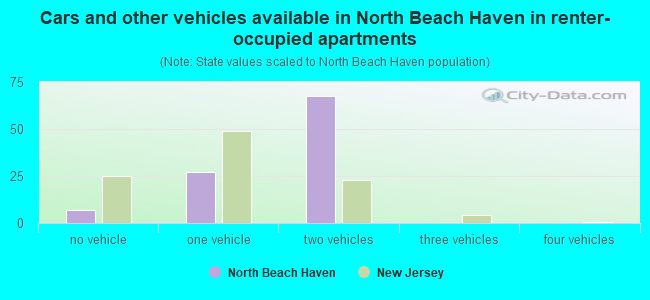 Cars and other vehicles available in North Beach Haven in renter-occupied apartments