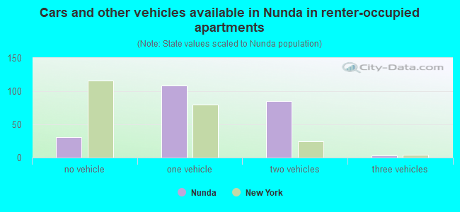 Cars and other vehicles available in Nunda in renter-occupied apartments