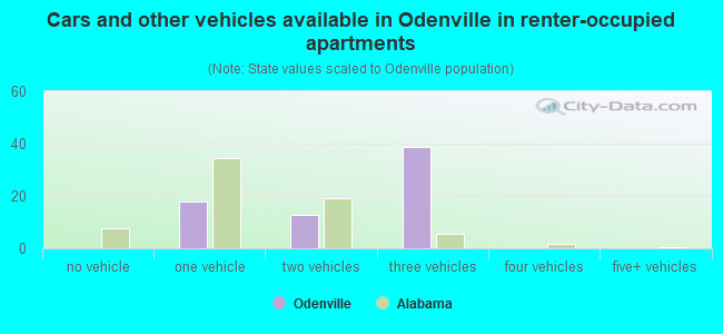 Cars and other vehicles available in Odenville in renter-occupied apartments