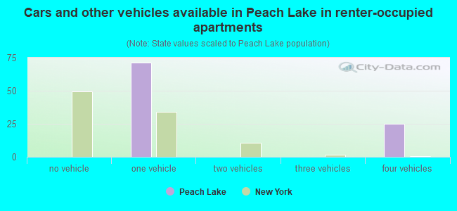 Cars and other vehicles available in Peach Lake in renter-occupied apartments