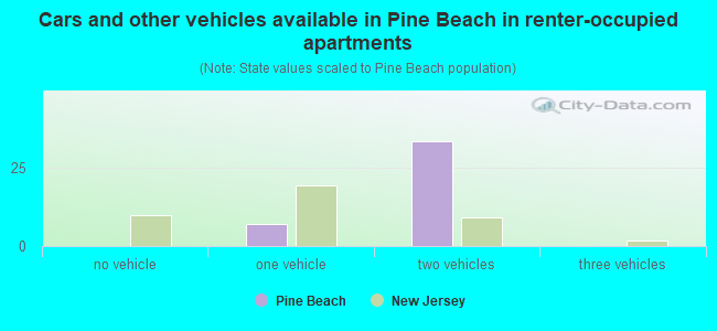 Cars and other vehicles available in Pine Beach in renter-occupied apartments