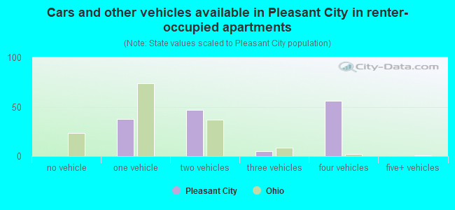 Cars and other vehicles available in Pleasant City in renter-occupied apartments