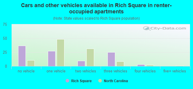 Cars and other vehicles available in Rich Square in renter-occupied apartments