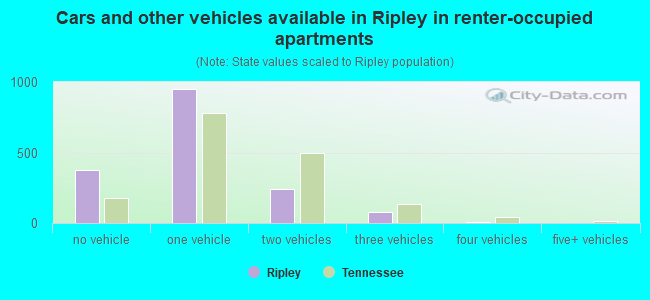 Cars and other vehicles available in Ripley in renter-occupied apartments