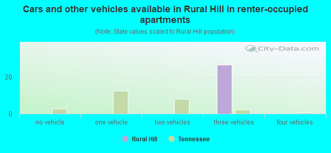 Cars and other vehicles available in Rural Hill in renter-occupied apartments