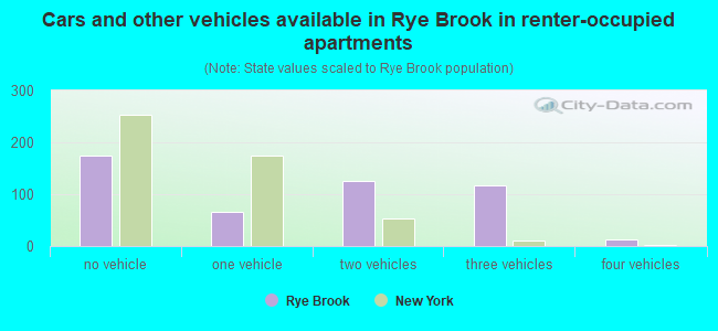 Cars and other vehicles available in Rye Brook in renter-occupied apartments