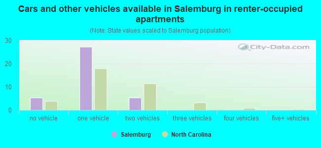 Cars and other vehicles available in Salemburg in renter-occupied apartments