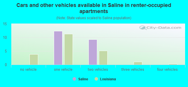 Cars and other vehicles available in Saline in renter-occupied apartments