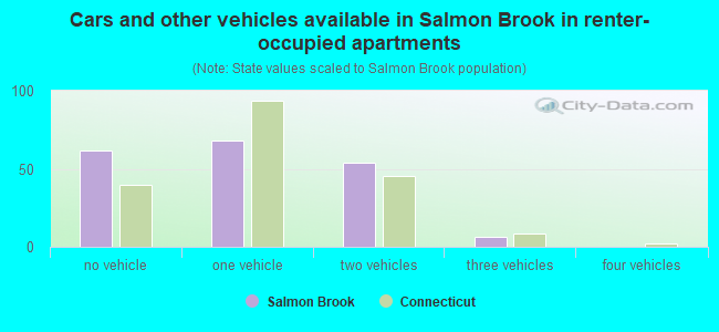 Cars and other vehicles available in Salmon Brook in renter-occupied apartments