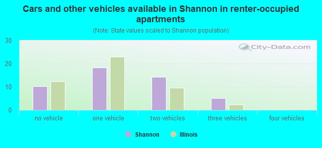 Cars and other vehicles available in Shannon in renter-occupied apartments