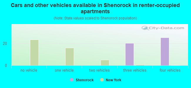 Cars and other vehicles available in Shenorock in renter-occupied apartments