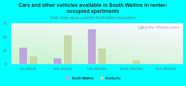 Cars and other vehicles available in South Wallins in renter-occupied apartments