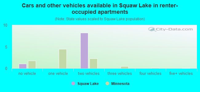 Cars and other vehicles available in Squaw Lake in renter-occupied apartments