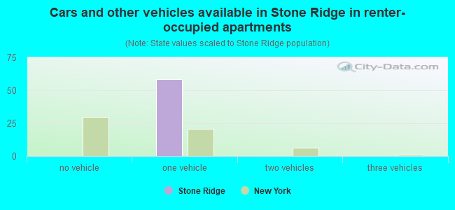 Cars and other vehicles available in Stone Ridge in renter-occupied apartments
