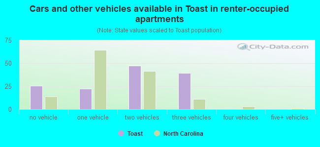 Cars and other vehicles available in Toast in renter-occupied apartments