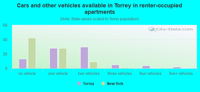 Cars and other vehicles available in Torrey in renter-occupied apartments