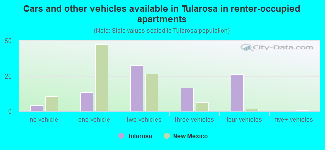 Cars and other vehicles available in Tularosa in renter-occupied apartments