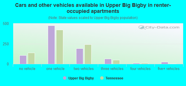 Cars and other vehicles available in Upper Big Bigby in renter-occupied apartments