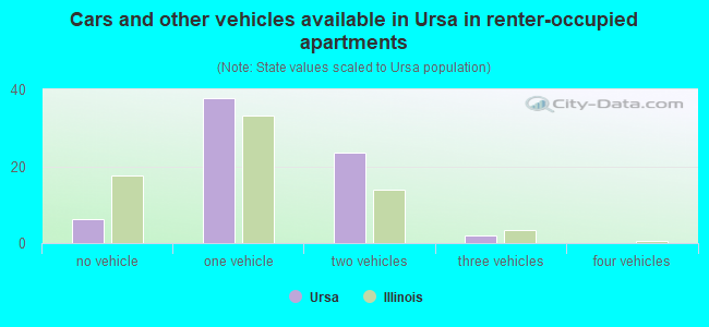 Cars and other vehicles available in Ursa in renter-occupied apartments