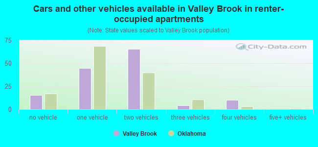 Cars and other vehicles available in Valley Brook in renter-occupied apartments