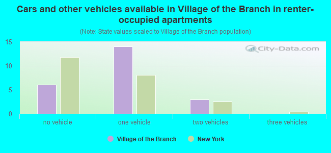 Cars and other vehicles available in Village of the Branch in renter-occupied apartments
