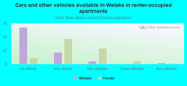 Cars and other vehicles available in Welaka in renter-occupied apartments