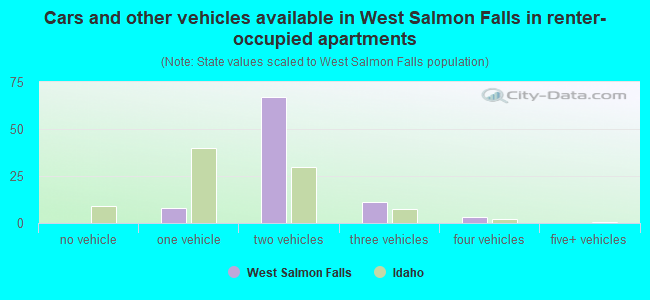Cars and other vehicles available in West Salmon Falls in renter-occupied apartments