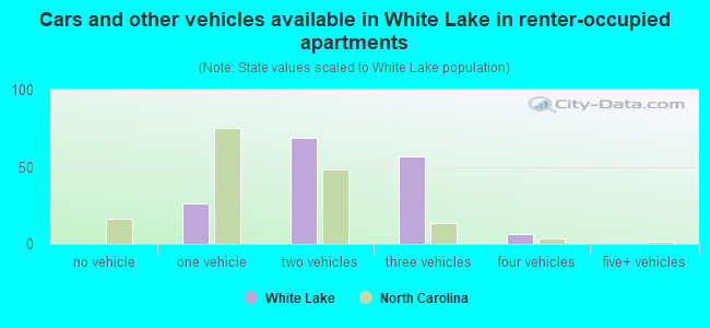 Cars and other vehicles available in White Lake in renter-occupied apartments