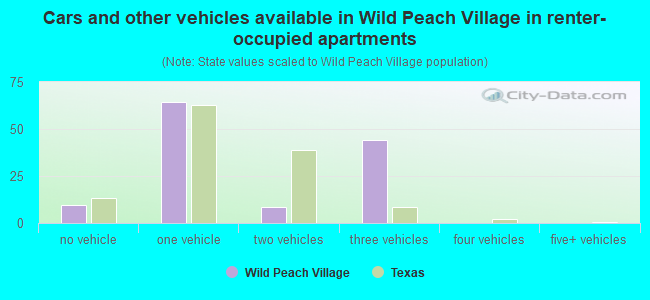 Cars and other vehicles available in Wild Peach Village in renter-occupied apartments