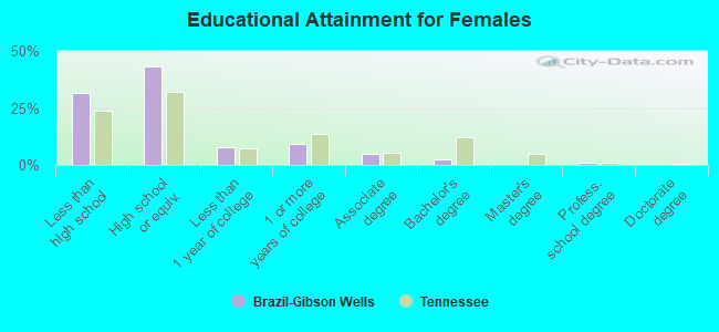 Educational Attainment for Females