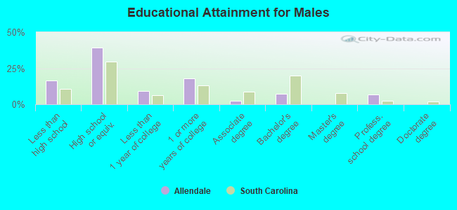 Educational Attainment for Males