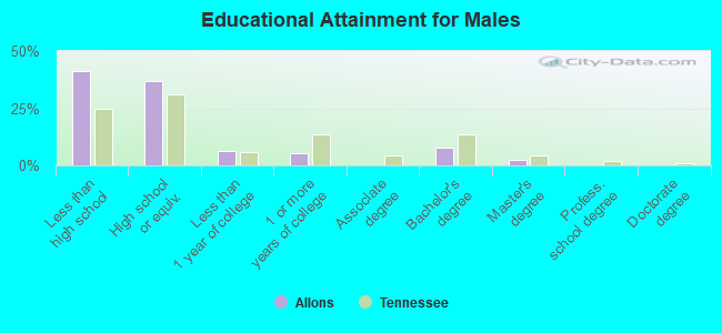 Educational Attainment for Males