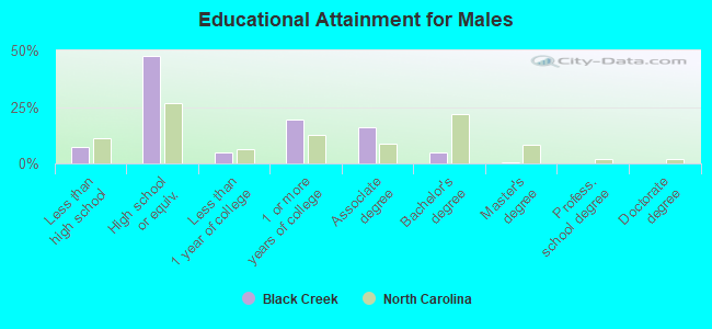 Educational Attainment for Males