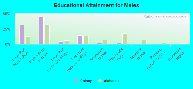 Educational Attainment for Males