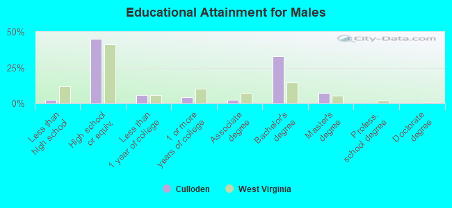 Educational Attainment for Males