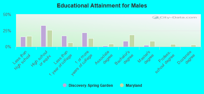 Educational Attainment for Males