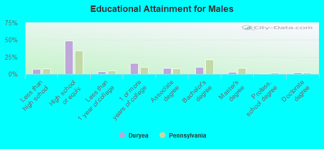 Educational Attainment for Males