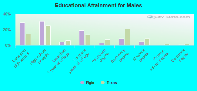 Educational Attainment for Males