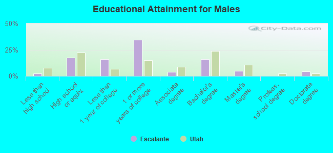 Educational Attainment for Males