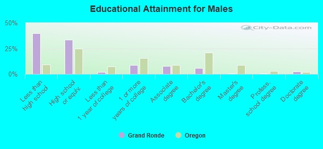 Educational Attainment for Males