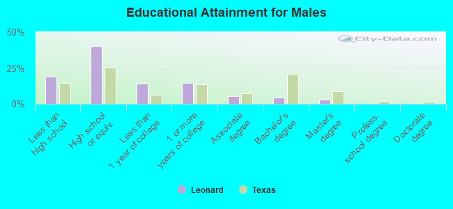 Educational Attainment for Males