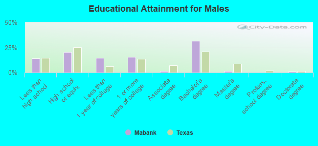 Educational Attainment for Males