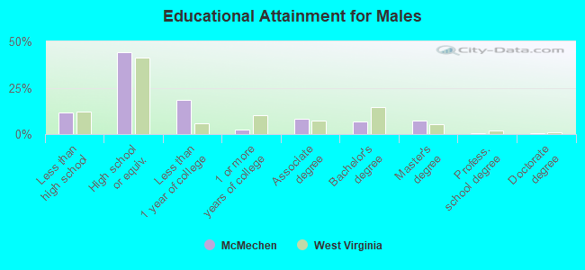 Educational Attainment for Males