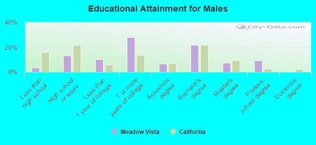 Educational Attainment for Males